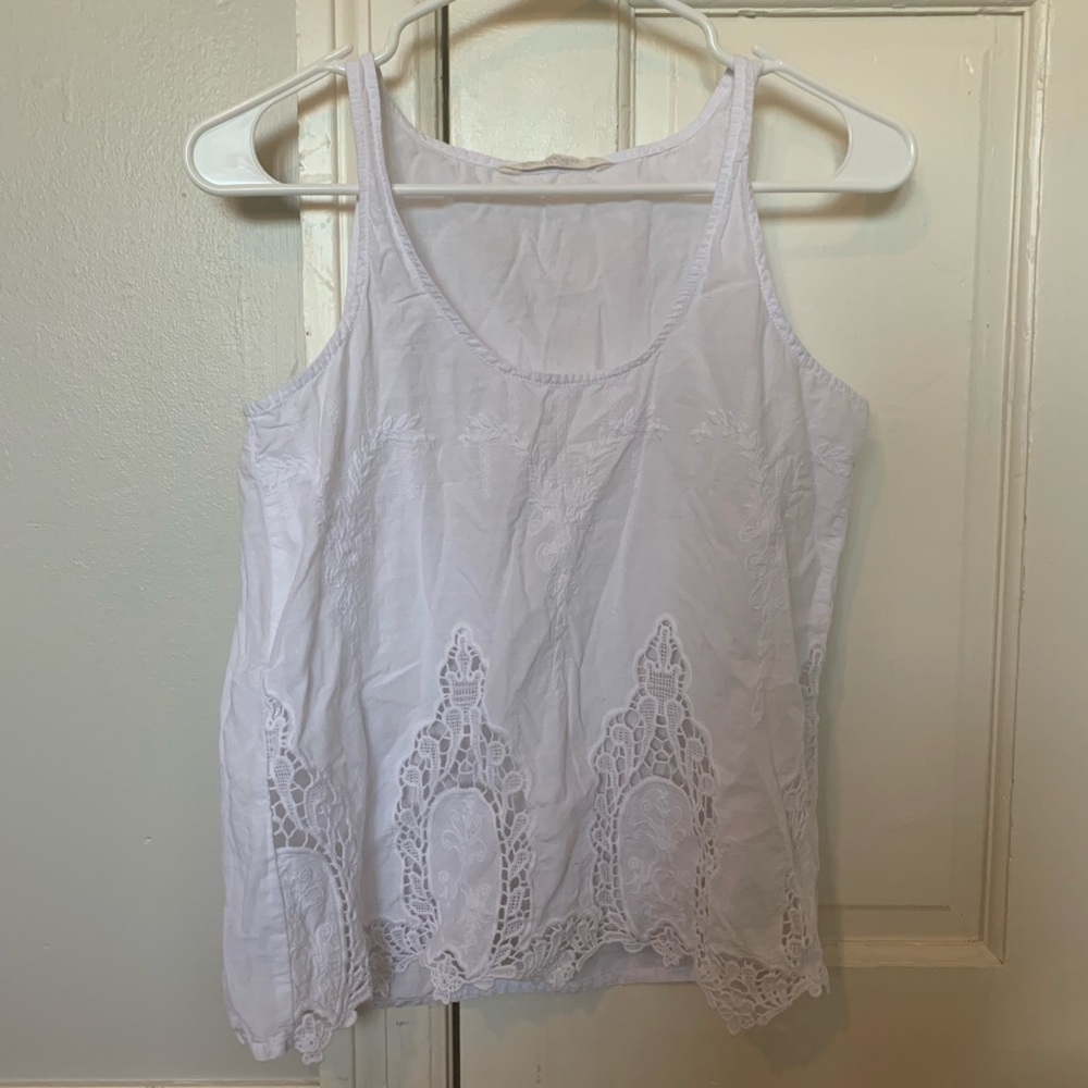White lace detail tank